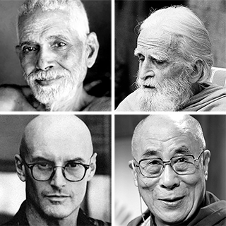 Ramana Maharshi, Bede Griffith, Ken Wilber udn der Dalai Lama